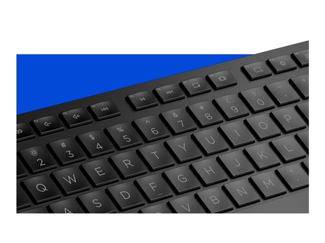 HP 580K - Keyboard - dual mode, 3-zone layout, multi-device, low profile key travel - full size - wireless - Bluetooth, 2.4 GHz - QWERTY - English - black