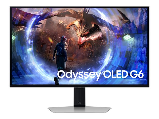Samsung Odyssey OLED G6 S27DG602SU - OLED monitor - 27\" - 2560 x 1440 QHD @ 360 Hz - 250 cd/m² - 1000000:1 - HDR10+ Gaming - 0.03 ms - 2xHDMI, DisplayPort - grey