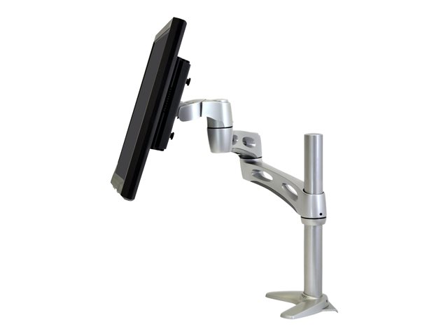 Ergotron Neo-Flex - Mounting kit (2 extensions, pivot, desk clamp base, grommet-mount base) - for LCD display - aluminium, powder-coated steel, high-grade plastic - silver - screen size: up to 27\"