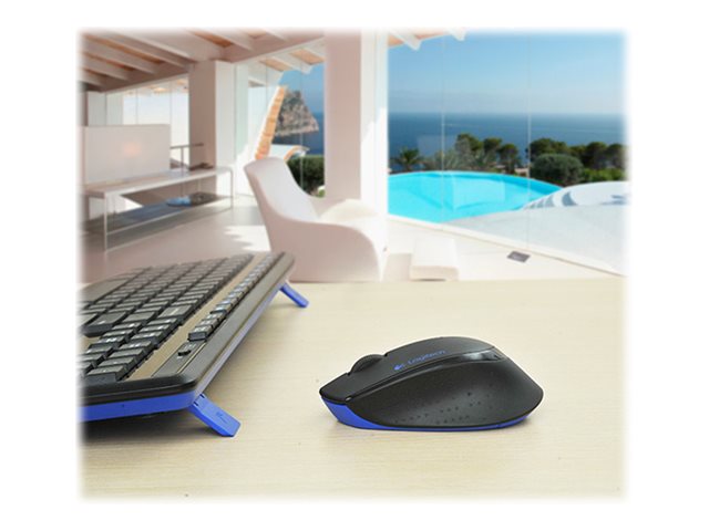 Logitech Wireless Combo MK345 - Keyboard and mouse set - wireless - 2.4 GHz - French - black, blue
