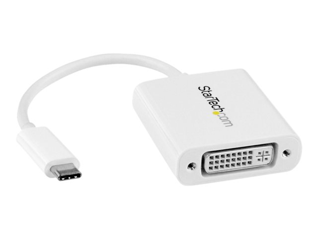 StarTech.com USB C to DVI Adapter - White - 1920x1200 - USB Type C Video Converter for Your DVI D Display / Monitor / Projector (CDP2DVIW) - External video adapter - USB-C - DVI - white - for P/N: TB4CDOCK