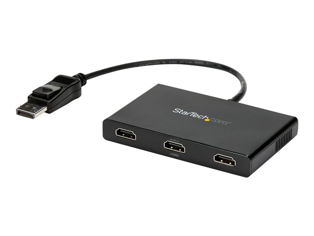 StarTech.com 3-Port Multi Monitor Adapter, DisplayPort 1.2 to HDMI MST Hub, Triple 1080p HDMI Monitor, Video Splitter for Extended Desktop Mode on Windows PCs Only, DP to 3x HDMI MST Hub - Multi Stream Transport (MSTDP123HD) - Video/audio splitter - 3 x HDMI - desktop - AC 100/240 V