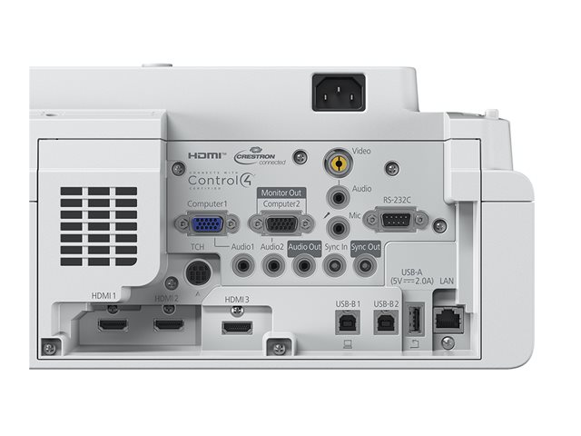 Epson EB-760WI - 3LCD projector - 4100 lumens (white) - 4100 lumens (colour) - WXGA (1280 x 800) - 16:10 - ultra short-throw lens - 802.11a/b/g/n/ac wireless / LAN/ Miracast - white