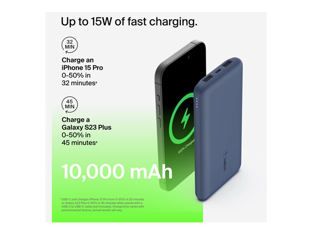 Belkin 10000 mAmp POWER BANK BLUE