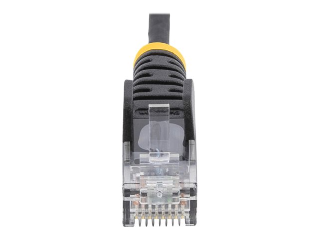 StarTech.com 2m Slim LSZH CAT6 Ethernet Cable, 10 Gigabit Snagless RJ45 100W PoE Patch Cord, CAT 6 10GbE UTP Network Cable w/Strain Relief, Black, Fluke Tested/ETL, Low Smoke Zero Halogen - Category 6 - 28AWG (N6PAT200CMBKS) - Patch cable - RJ-45 (M) to RJ-45 (M) - 2 m - CAT 6 - snagless - black