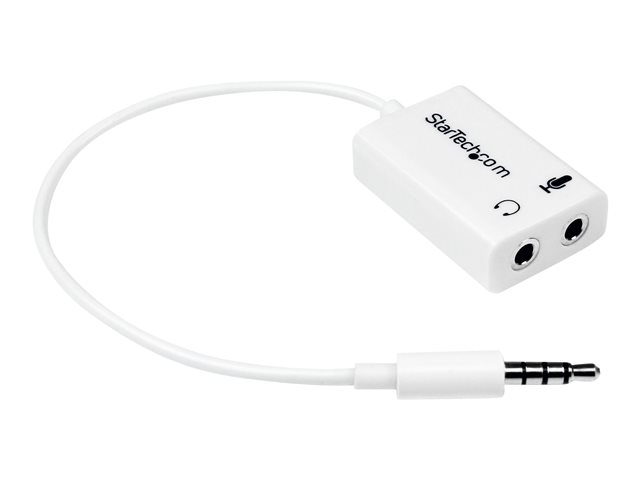 StarTech.com 4 Position Microphone and Headphone Splitter 3.5 mm 4 Pin / 4 Pole Mic and Audio Combo Splitter Cable (MUYHSMFFADW) - Headset splitter - mini-phone stereo 3.5 mm female to 4-pole mini jack male - 15.25 cm - white - for P/N: MUHSMF2M
