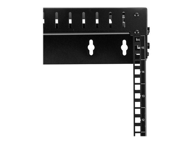 StarTech.com 15U 19\" Wall Mount Network Rack, Adjustable Depth 12-20\" 2 Post Open Frame Server Room Rack for AV/Data/ IT Communication/Computer Equipment/Switch with Cage Nuts & Screws - 15U Adjustable Rack - Rack - wall mountable - black - 15U - 19\"