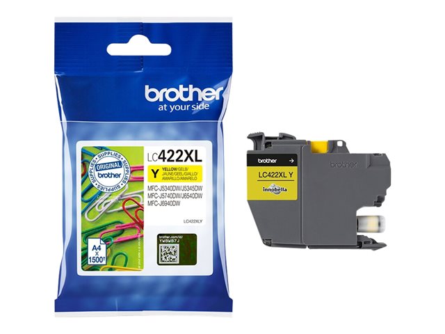 Brother LC422XLY - High Yield - yellow - original - ink cartridge - for Brother MFC-J5340DW, MFC-J5345DW, MFC-J5740DW, MFC-J6540DW, MFC-J6940DW