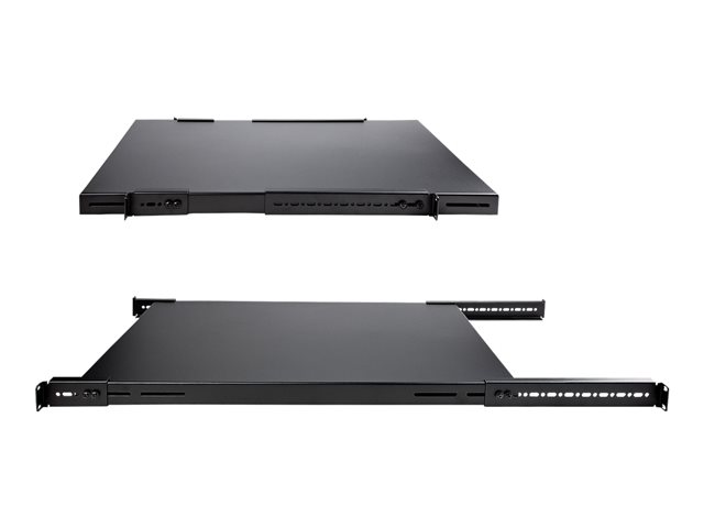 StarTech.com 1U Adjustable Server Rack Mount Shelf - 175lbs - 19.5 to 38in Deep Universal Tray for 19\" AV, Data & Network Equipment Rack (ADJSHELFHD) - Rack shelf - black - 1U - 19\" - for P/N: RK1233BKM, RK2433BKM, RK2537BKM, RK3236BKF, RK4236BKB, RK