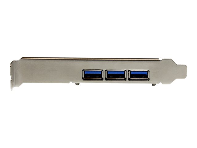 StarTech.com 4 Port PCI Express USB 3.0 Card - 3 External and 1 Internal - Native OS Support in Windows 8 and 7 - Standard and Low-Profile (PEXUSB3S42) - USB adapter - PCIe 2.0 low profile - USB 3.0 x 4 - for P/N: CFASTRWU3, ST1030USBM, ST43004UA, ST