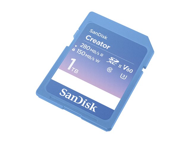 SanDisk Creator - Flash memory card - 1 TB - Video Class V60 / UHS-II U3 / Class10 - SDXC UHS-II