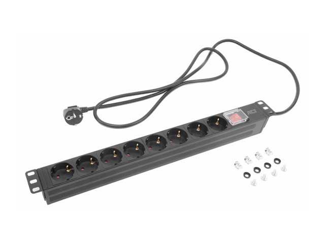 PDU CEE7/7-TYPE F (8X) +SWITCH. 1 stk