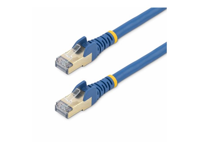 StarTech.com 7.5m CAT6A Ethernet Cable, 10 Gigabit Shielded Snagless RJ45 100W PoE Patch Cord, CAT 6A 10GbE STP Network Cable w/Strain Relief, Blue, Fluke Tested/UL Certified Wiring/TIA - Category 6A - 26AWG (6ASPAT750CMBL) - Patch cable - RJ-45 (M) to RJ-45 (M) - 7.5 m - STP - CAT 6a - snagless, molded - blue
