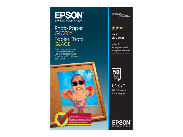 Epson - Glossy - 127 x 178 mm - 200 g/m² - 50 sheet(s) photo paper - for EcoTank ET-2750, 2751, 2756, 2850, 2851, 2856, 4750, 4850, Expression Home HD XP-15000