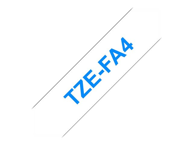 Brother TZe-FA4 - Fabric - blue on white - Roll (1.8 cm x 3 m) 1 cassette(s) tape - for P-Touch PT-3600, D400, D450, D600, E300, E310, E550, H101, H500, P700, P750, P900, P950