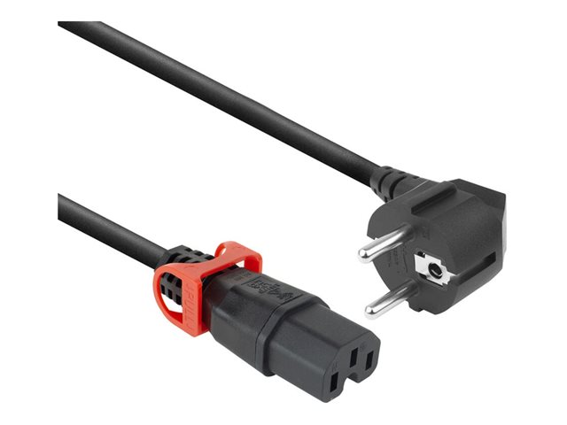 POWERCORD CEE7/7-C15L BK 1.00M. 1 stk