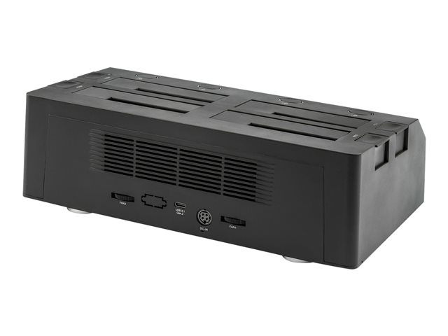 StarTech.com 4-Bay USB 3.1 to SATA Hard Drive Docking Station, 10Gbps USB Hard Drive Dock, External 2.53.5 SATA III (6Gbps) SSDHDD Docking Station, Hot-Swap Hard Drive Bay - Dual 60mm Fans, Top-Loading - Storage enclosure - 2.5\" / 3.5\" shared - SATA 6Gb/s - USB 3.1 (Gen 2) - black