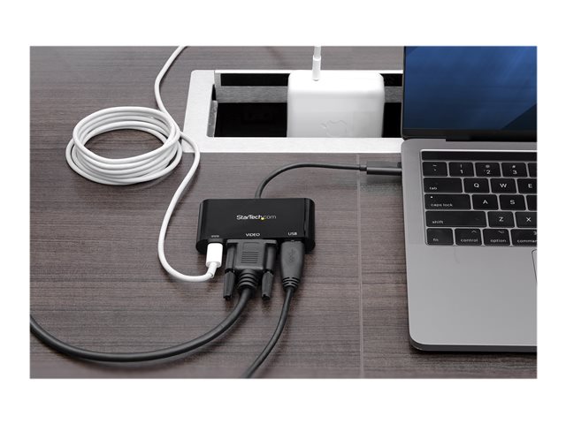 StarTech.com USB-C VGA Multiport Adapter - USB-A Port - with Power Delivery (USB PD) - USB C Adapter Converter - USB C Dongle (CDP2VGAUACP) - Docking station - USB-C / Thunderbolt 3 - VGA
