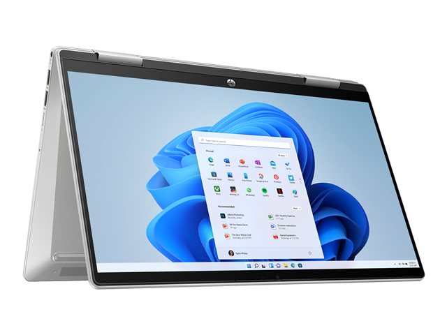 HP Pavilion x360 Laptop 14-ek0009nb - Flip design - Intel Core i5 1235U / 1.3 GHz - Win 11 Home - Iris Xe Graphics - 8 GB RAM - 512 GB SSD NVMe, TLC - 14\" IPS touchscreen 1920 x 1080 (Full HD) - 802.11a/b/g/n/ac/ax (Wi-Fi 6E) - natural silver (cover and base), natural silver aluminium keyboard frame - kbd: Belgium - with HP 2 years Onsite Hardware Support for Compaq and Pavilion Notebook with response within 3 days