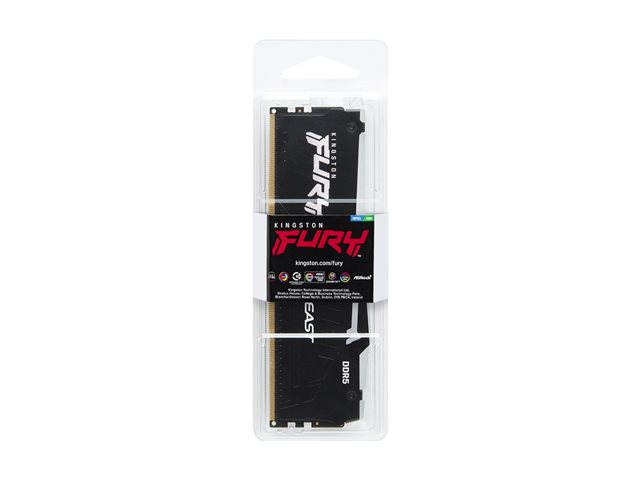 Kingston FURY Beast RGB - DDR5 - module - 16 GB - DIMM 288-pin - 5200 MHz / PC5-41600 - CL40 - 1.25 V - unbuffered - on-die ECC