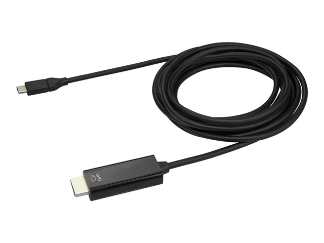 StarTech.com 10ft (3m) USB C to HDMI Cable, 4K 60Hz USB Type C to HDMI 2.0 Video Adapter Cable, Thunderbolt 3 Compatible, Laptop to HDMI Monitor/Display, DP 1.2 Alt Mode HBR2 Cable, Black - 4K USB-C Video Cable (CDP2HD3MBNL) - Adapter cable - 24 pin USB-C male to HDMI male - 3 m - black - 4K60Hz (3840 x 2160) support - for P/N: TB4CDOCK