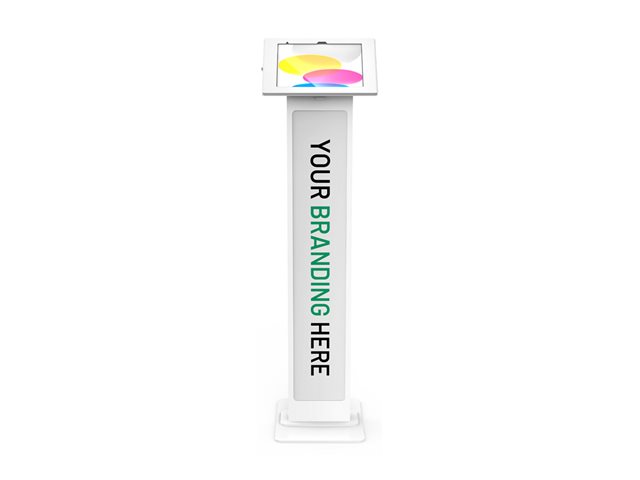 Compulocks Apex BrandMe - Stand - for tablet - brandable - lockable - metal frame, polypropylene panel - white - floor-standing - for Apple iPad A16 Wi-Fi, A16 Wi-Fi + Cellular