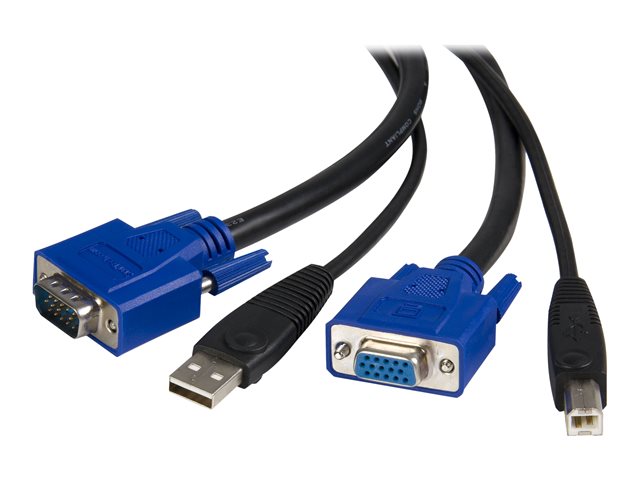 StarTech.com 10 ft 2-in-1 Universal USB KVM Cable - 10ft VGA KVM Cable - 10ft USB KVM Cable - 10ft KVM Switch Cable (SVUSB2N1_10) - Video / USB cable - HD-15 (VGA), USB Type B (M) to USB, HD-15 (VGA) - 3 m - for P/N: RKCOND17HD, SV231USBGB, SV231USBLC, SV431USB, SV431USBAE, SV431USBAEGB, SV431USBDDM