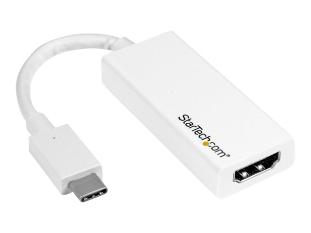 StarTech.com USB C to HDMI Adapter - 4K 30Hz - USB 3.1 Type-C to HDMI Adapter - USB-C to HDMI Dongle - Monitor Adapter - White (CDP2HDW) - External video adapter - USB-C - HDMI - white - for P/N: TB3DK2DPPD, TB3DK2DPPDUE, TB3DK2DPW, TB3DK2DPWUE, TB3DKDPMAW, TB3DKDPMAWUE
