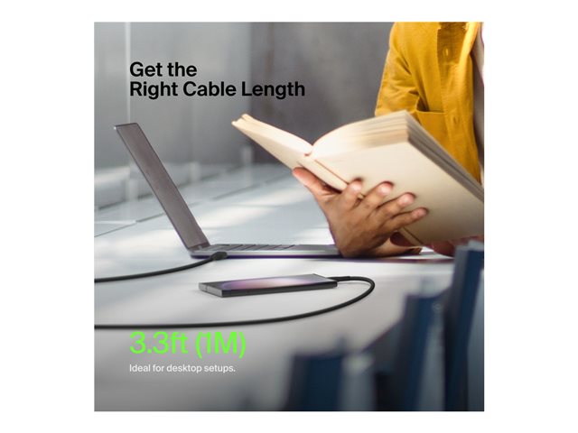 Belkin BoostCharge - USB cable - 24 pin USB-C (M) to 24 pin USB-C (M) - 1 m - black