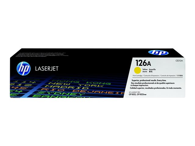 HP 126A - Yellow - original - LaserJet - toner cartridge (CE312A) - for Color LaserJet Pro CP1025, LaserJet Pro MFP M175, TopShot LaserJet Pro M275