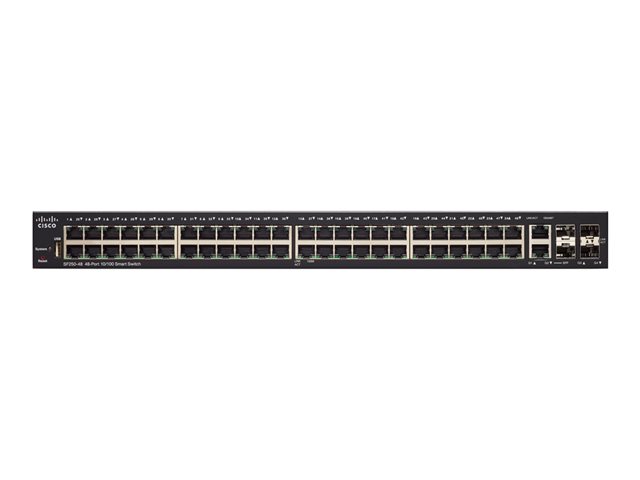 Cisco 250 Series SF250-48 - Switch - smart - 48 x 10/100 + 2 x 10/100/1000 + 2 x combo Gigabit SFP + 2 x Gigabit SFP - rack-mountable