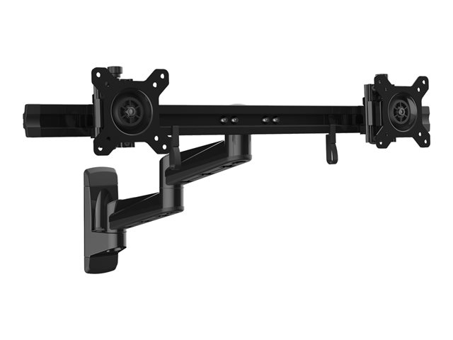 StarTech.com Wall Mount Dual Monitor Arm, Articulating Ergonomic VESA Wall Mount for 2x 24\" Displays, Synchronized Adjustable Crossbar, Tilt/Swivel/Rotate, Double Screen Mount Bracket - Multi Monitor Wall Mount (ARMDUALWALL) - Bracket - adjustable arm - for 2 monitors - heavy duty steel - screen size: 15\"-24\" - wall-mountable
