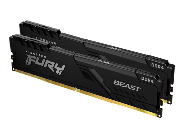 Kingston FURY Beast - DDR4 - kit - 16 GB: 2 x 8 GB - DIMM 288-pin - 2666 MHz / PC4-21300 - CL16 - 1.2 V - unbuffered - non-ECC - black