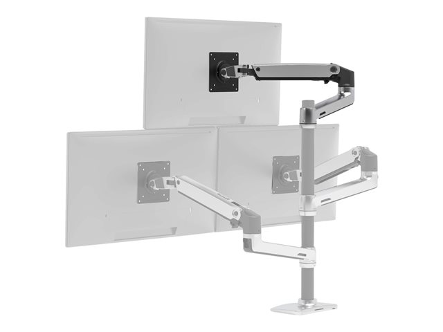 Ergotron LX - Mounting component (articulating arm, pole collar, extension) - Constant Force Technology - for LCD display - polished aluminium with black accents - screen size: up to 40\" - desk mount base - for P/N: 45-295-026
