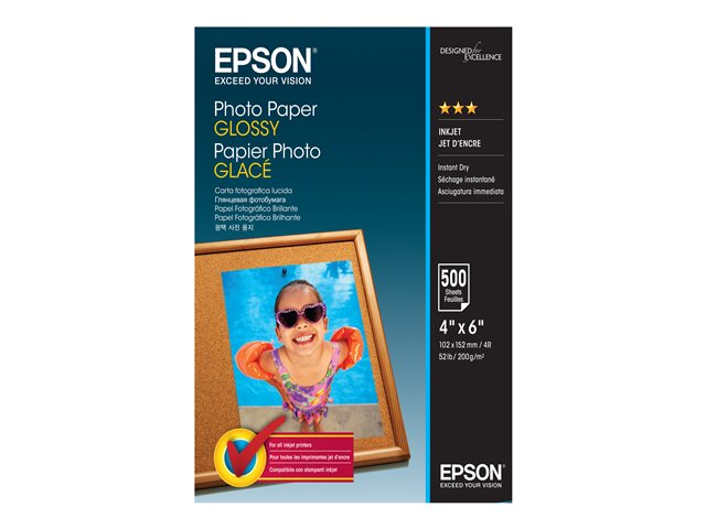 Epson - Glossy - 102 x 152 mm - 200 g/m² - 500 sheet(s) photo paper - for EcoTank ET-2750, 2751, 2756, 2850, 2851, 2856, 4750, 4850, Expression Home HD XP-15000