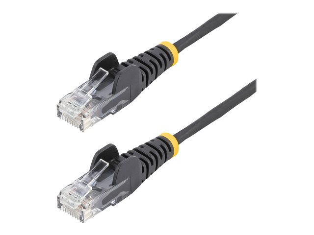 StarTech.com 2m Slim LSZH CAT6 Ethernet Cable, 10 Gigabit Snagless RJ45 100W PoE Patch Cord, CAT 6 10GbE UTP Network Cable w/Strain Relief, Black, Fluke Tested/ETL, Low Smoke Zero Halogen - Category 6 - 28AWG (N6PAT200CMBKS) - Patch cable - RJ-45 (M) to RJ-45 (M) - 2 m - CAT 6 - snagless - black