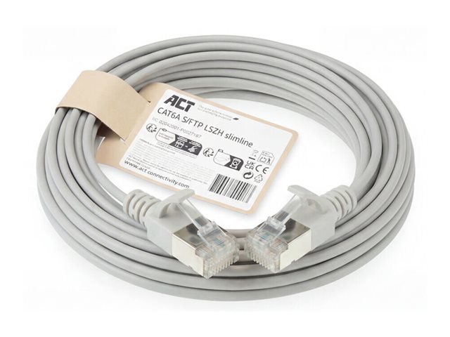 CAT6A S/FTP SLIMLINE GY 4.00M. 1 stk