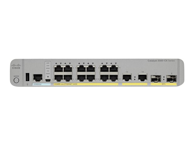 Cisco Catalyst 3560CX-8PC-S - Switch - Managed - 8 x 10/100/1000 (PoE+) + 2 x combo Gigabit SFP - desktop - PoE+ (240 W)