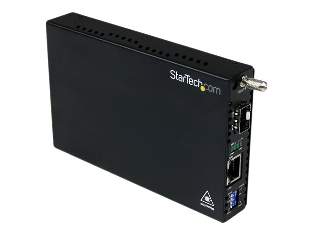 StarTech.com Gigabit Ethernet Fiber Media Converter with Open SFP Slot - Fiber to Ethernet Converter - Gigabit Ethernet Media Converter (ET91000SFP2) - Fibre media converter - 1GbE - 1000Base-SX, 100Base-LX, 1000Base-T - RJ-45 / SFP (mini-GBIC) - for P/N: GLCSXMMRGDST, J4858C10PKST, J4858CST, SVA12M2NEUA, SVA12M5NA