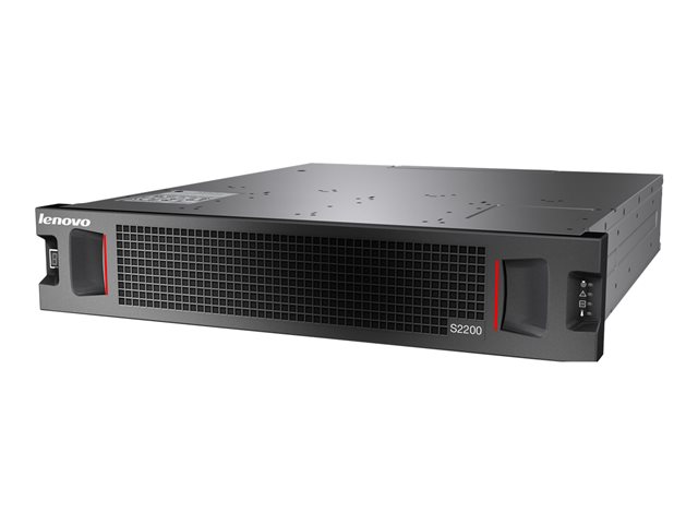 Lenovo Storage S2200 6411 - Hard drive array - 24 bays (SAS-2) - Fibre Channel, iSCSI (1 GbE) (external) - rack-mountable - 2U - TopSeller