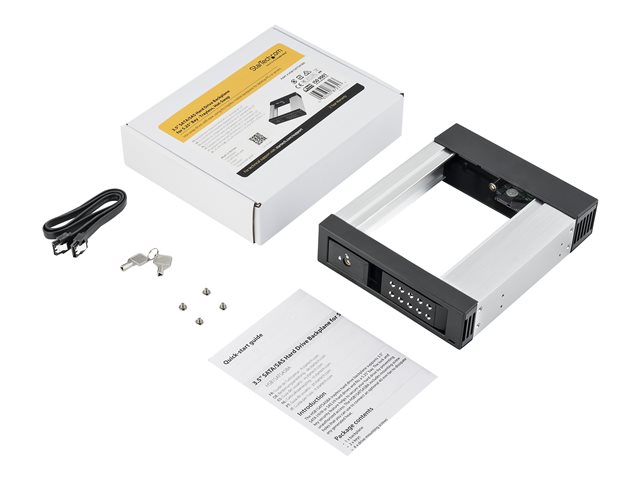 StarTech.com 5.25\" to 3.5\" Trayless Hard Drive Hot Swap Bay - Removable Hard Drive Bay for 3.5\" SATA/SAS Drives - Aluminum (HSB1SATSASBA) - Storage bay adapter - 5.25\" to 3.5\" - for P/N: 25SATSAS35HD