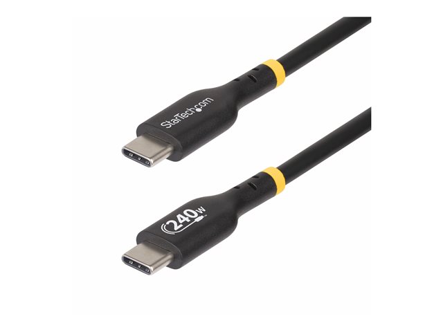 StarTech.com 2m USB C Charging Cable, USB-IF Certified USB-C Cable, 240W - USB cable - 24 pin USB-C (M) to 24 pin USB-C (M) - USB 2.0 - 48 V - 5 A - 2 m - USB Power Delivery (240W), extended power range (EPR), Power Delivery 3.1 support - black