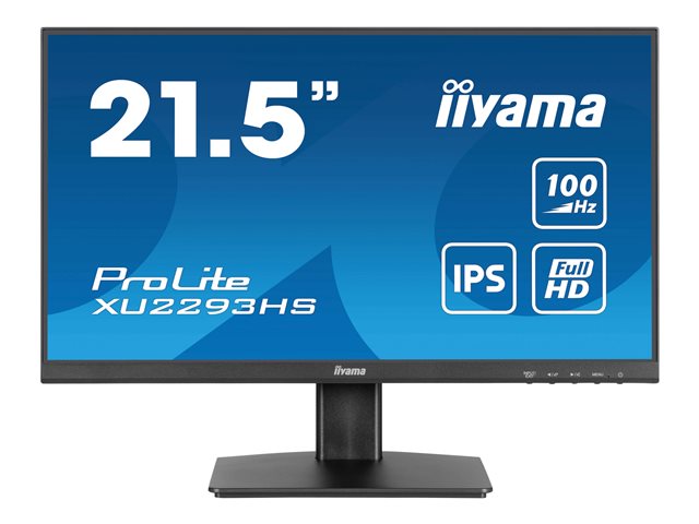 iiyama ProLite XU2293HS-B6 - LED monitor - 22\" (21.5\" viewable) - 1920 x 1080 Full HD (1080p) @ 100 Hz - IPS - 300 cd/m² - 1000:1 - 1 ms - HDMI, DisplayPort - speakers - matte, black