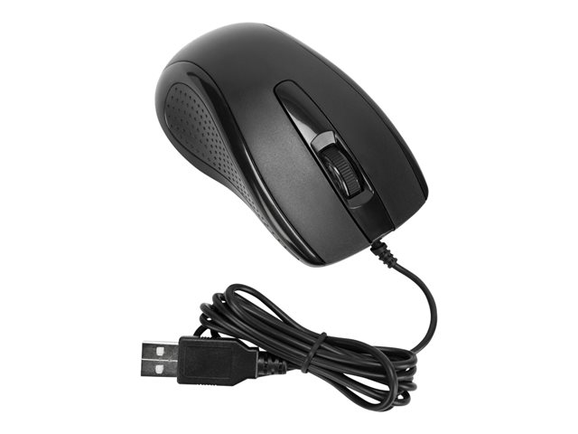 Targus Full-Size - Mouse - antimicrobial - optical - wired - USB - black