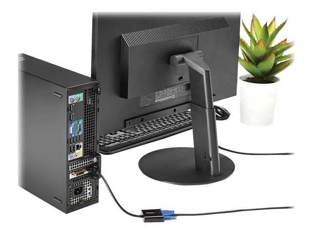 StarTech.com DisplayPort to VGA Display Adapter - 1080p 1920x1200 - Active DP to VGA (Male to Female) HD Video Converter for laptop/PC/Monitor (DP2VGA3) - Display adapter - DisplayPort (M) to HD-15 (VGA) (F) - 10 cm - active - black - for P/N: DK31C3HDPD, DK31C3HDPDUE, DKM30CHDPD, DKM30CHDPDUE, SV231QDPU34K, TB32DP14