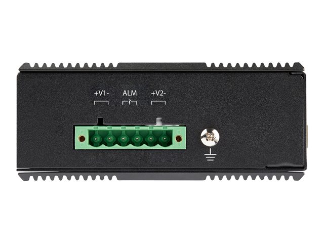 StarTech.com Industrial 6 Port Gigabit Ethernet Switch, 4 PoE RJ45 +2 SFP Slots 30W PoE+ 12-48VDC 10/100/1000 Rugged Power Over Ethernet LAN Switch -40C to 75C, DIN Mountable, Hardened - Fast Ethernet Switch (IES1G52UP12V) - Switch - 1 x 10/100/1000 + 4 x 10/100/1000 (PoE+) + 2 x SFP - DIN rail mountable - PoE+ (120 W) - DC power