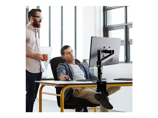 Ergotron NX - Mounting kit (articulating arm, arm assembly, attachment hardware, base, pole, pivot) - for Monitor - matte black - screen size: up to 34\" - desk-mountable
