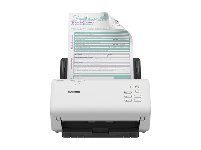 Brother ADS-4300N - Document scanner - Dual CIS - Duplex - A4 - 600 dpi x 600 dpi - up to 40 ppm (mono) / up to 40 ppm (colour) - ADF (80 sheets) - up to 6000 scans per day - USB 3.0, Gigabit LAN, USB 2.0 (Host)