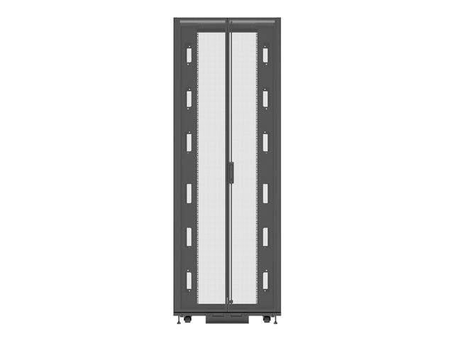 Rack 48U 2265mm (96.16)H x 800mm (31.50)W x 1115mm (43.89)D with Perf. Front Door Perf. Split Rear Doors Black gray shock packaging