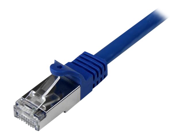 StarTech.com 2m CAT6 Ethernet Cable, 10 Gigabit Shielded Snagless RJ45 100W PoE Patch Cord, CAT 6 10GbE SFTP Network Cable w/Strain Relief, Blue, Fluke Tested/Wiring is UL Certified/TIA - Category 6 - 26AWG (N6SPAT2MBL) - Patch cable - RJ-45 (M) to RJ-45 (M) - 2 m - SFTP / 50 micron - CAT 6 - molded, snagless - blue